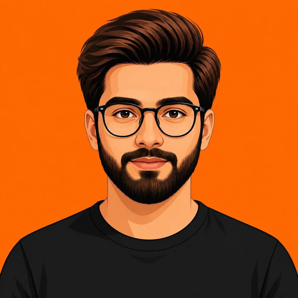 Clean Flat Vector Avatar with expressive portrait styling, crisp facial detail and profile-ready composition