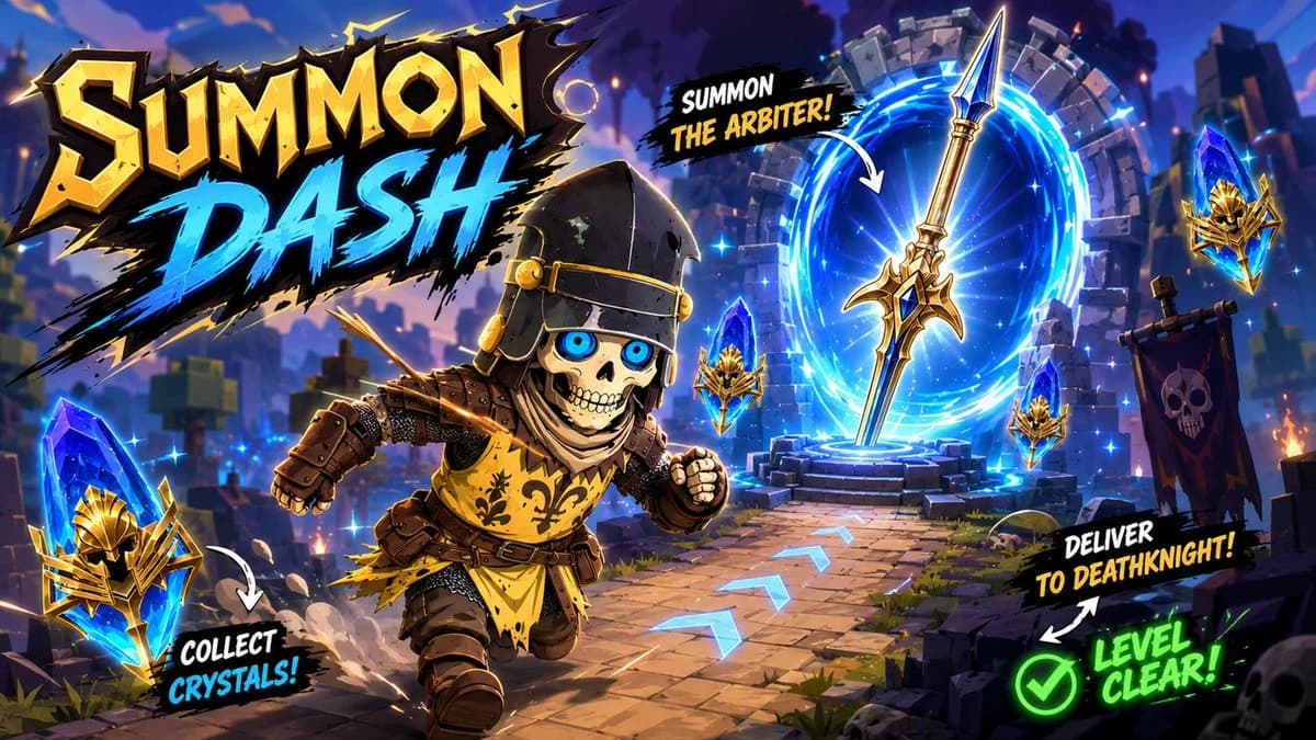 Summon Dash Roblox Fantasy Thumbnail with bold thumbnail composition, readable focal subject, and high-contrast poster styling