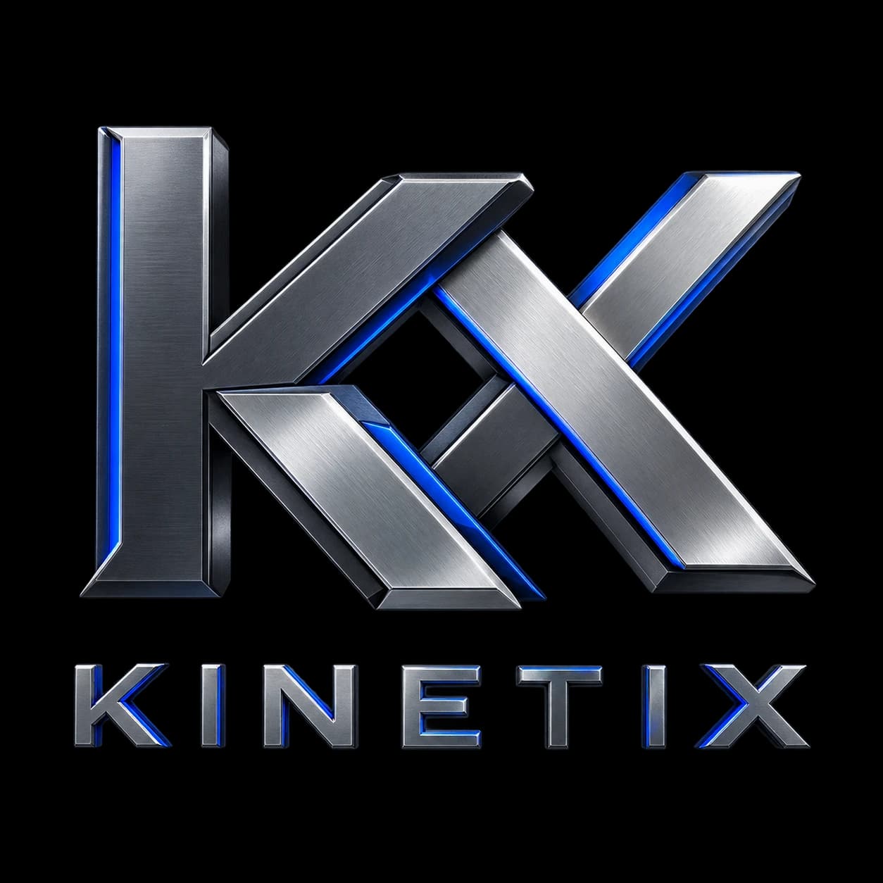 Beispiel für ein 3D-Monogramm-Logo aus gebürstetem Metall