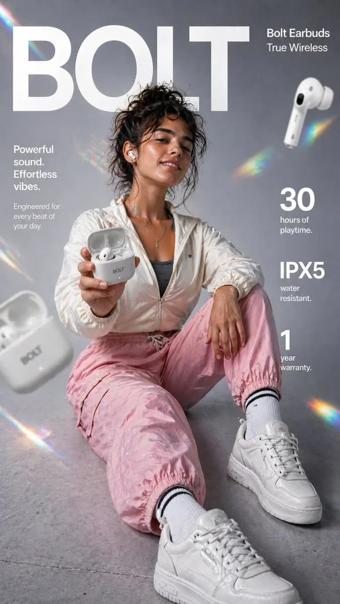 Wireless earbuds lifestyle ad example