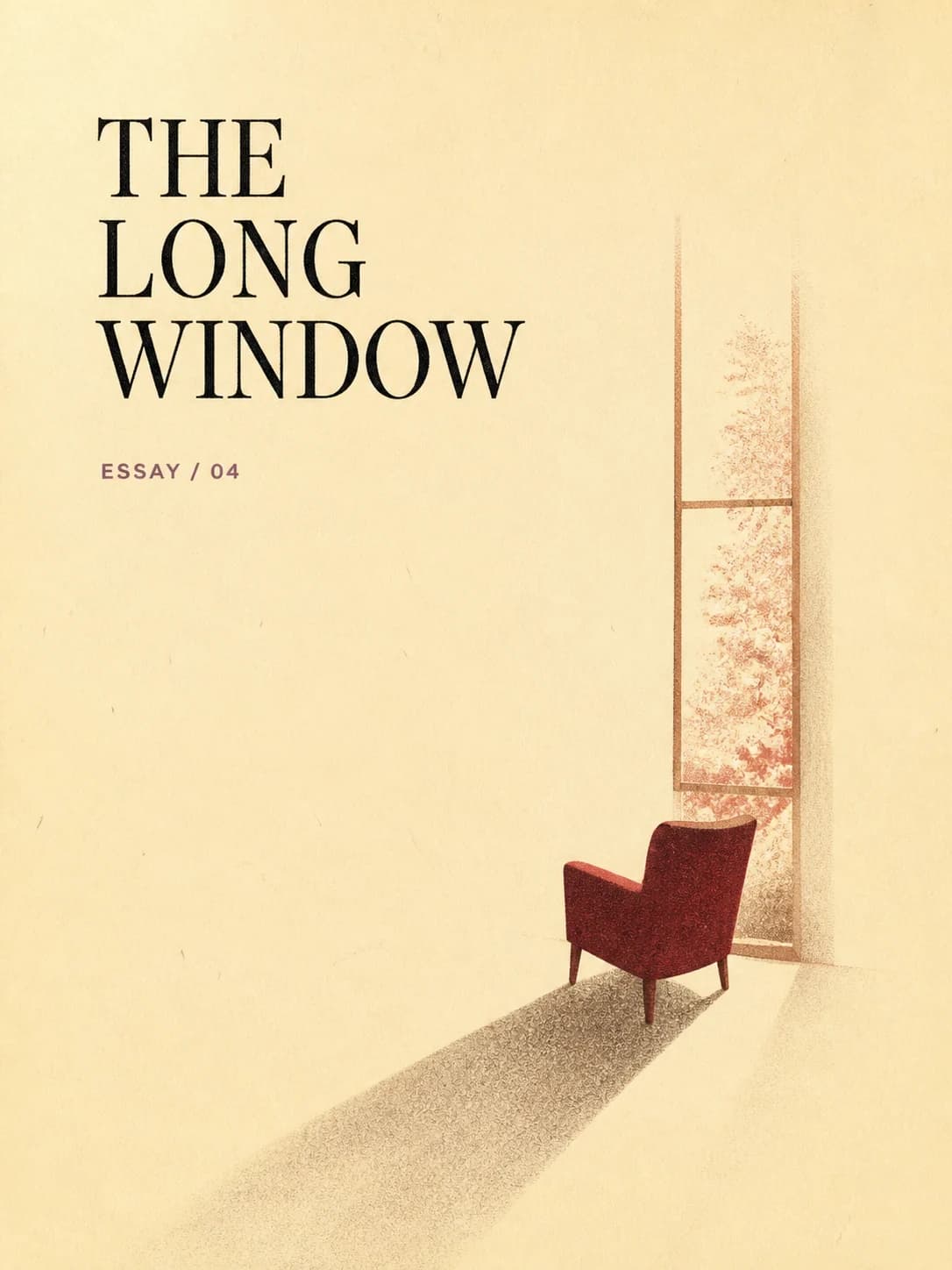 The Long Window pale literary zine poster with a red reading chair by Image 2