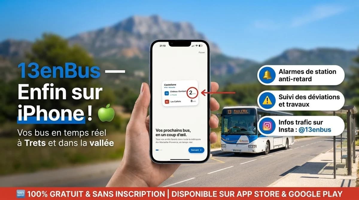 13enBus iPhone Launch Banner ad creative visual