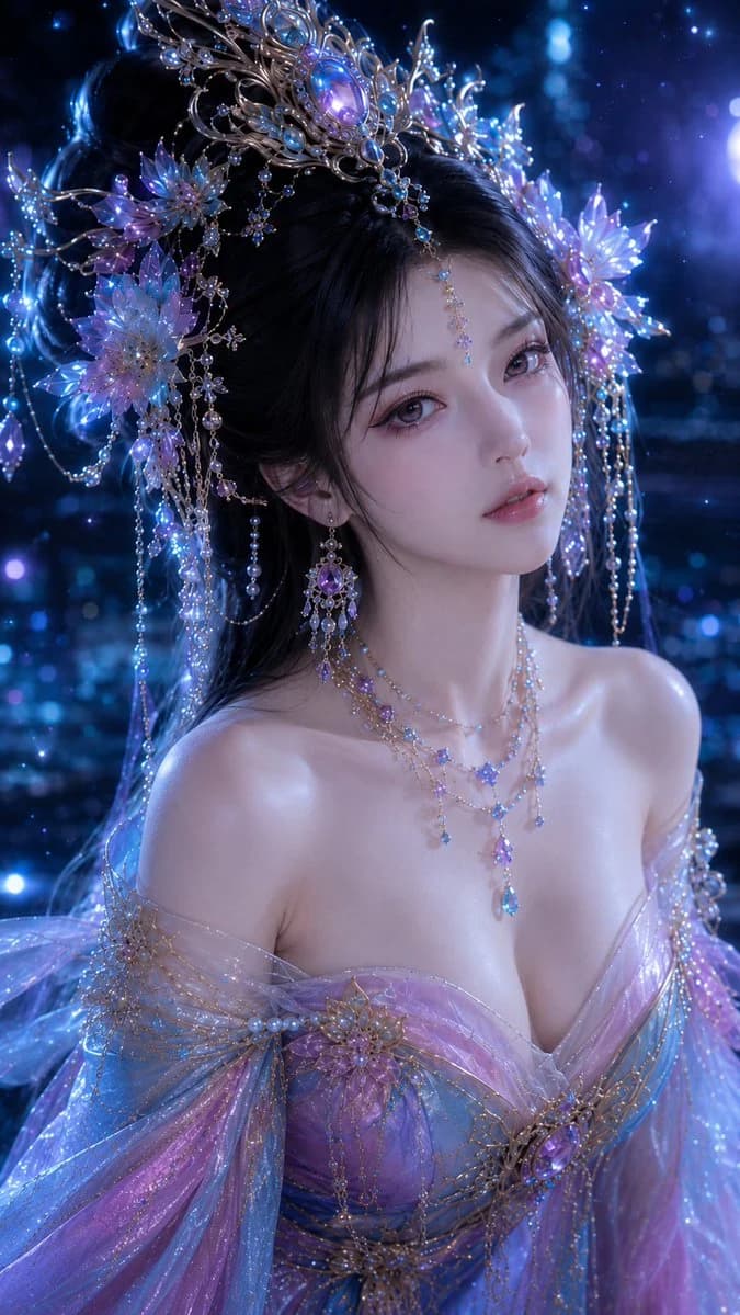3D CG Oriental Fantasy Beauty Illustration with expressive character styling, soft illustration detail and portrait-focused composition
