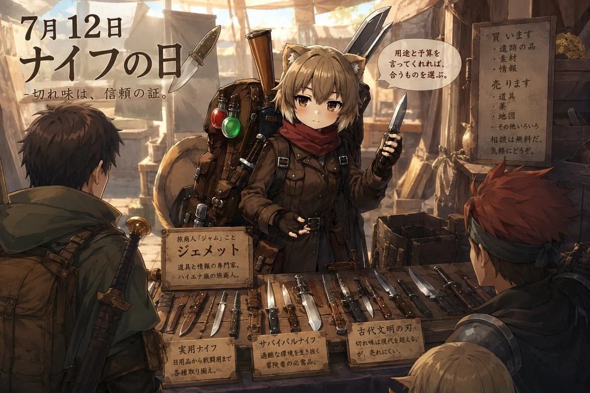 Anime Knife Day Merchant Stall storyboard visual