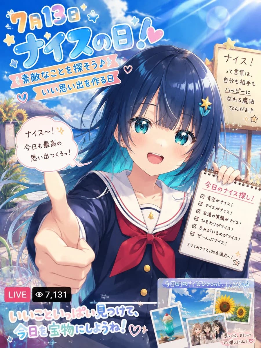 Anime Nice Day Poster: social media prompt preview with platform-ready composition and clear design.