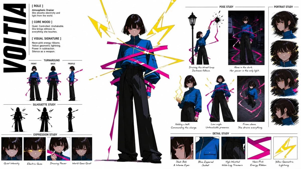 Anime Style Character Concept Sheet game asset visual