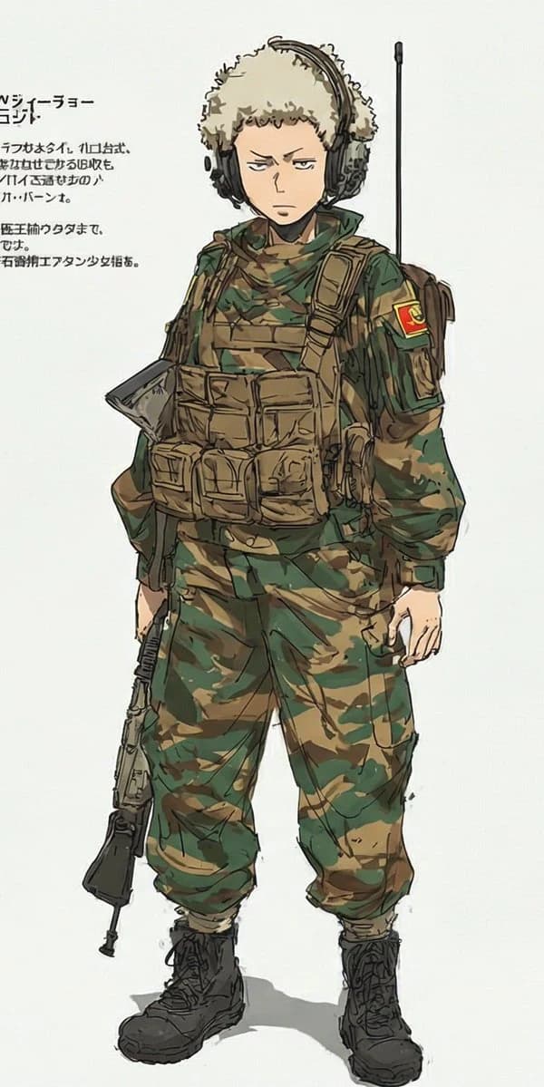 Anime Tactical Soldier Outfit Design game asset visual