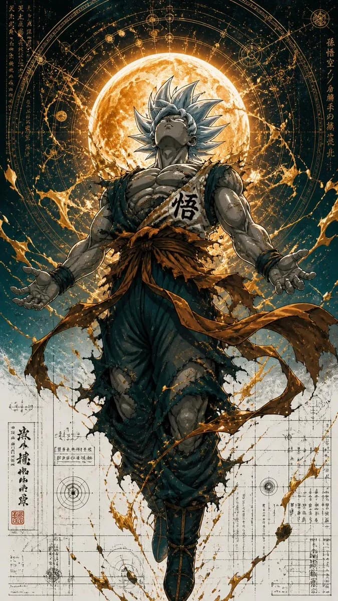 Anime Warrior Shonen Power-Up poster GPT Image 2 prompt example