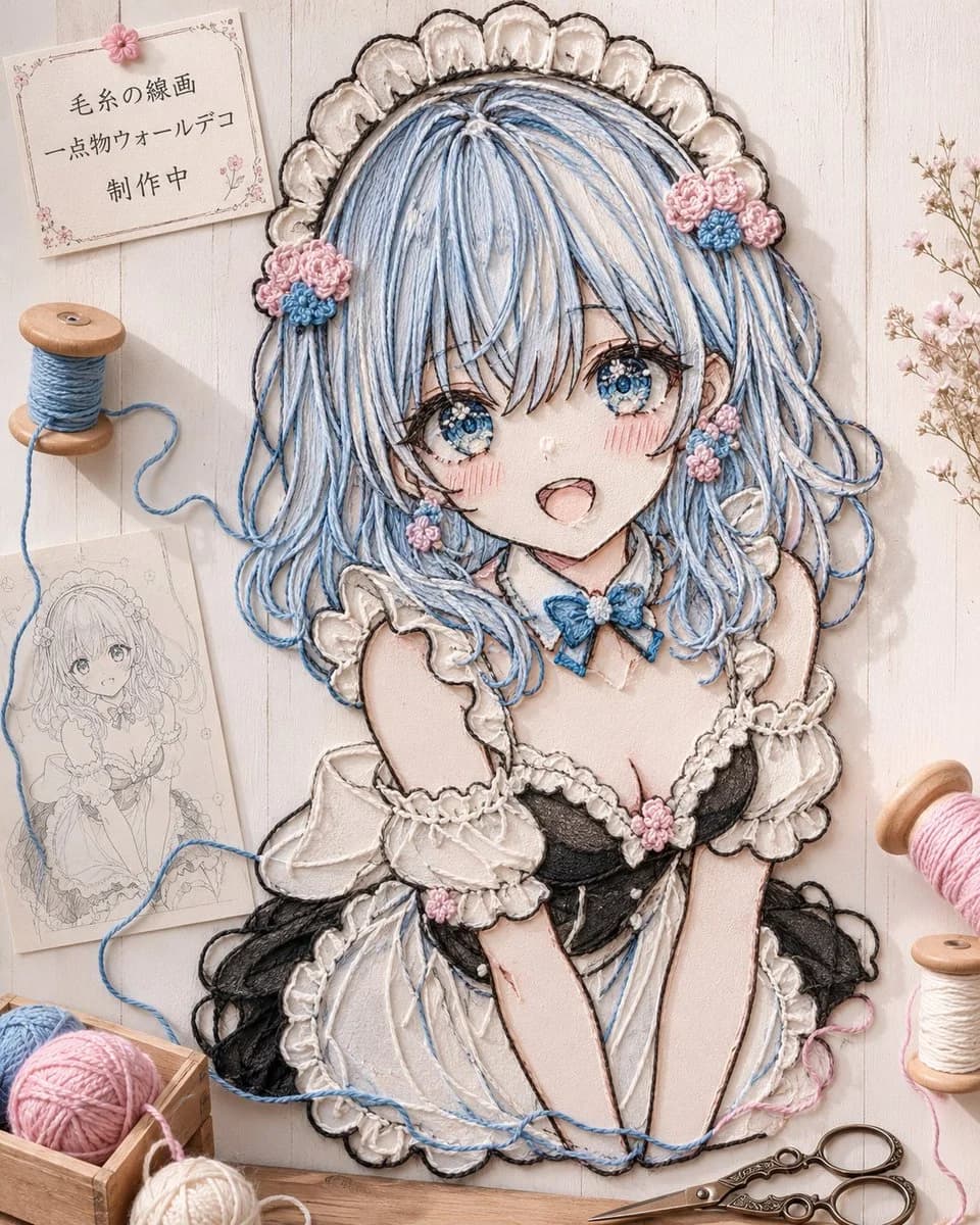 Anime Yarn Wall Art Portrait ecommerce visual with clean product presentation, shop-ready composition and detailed styling