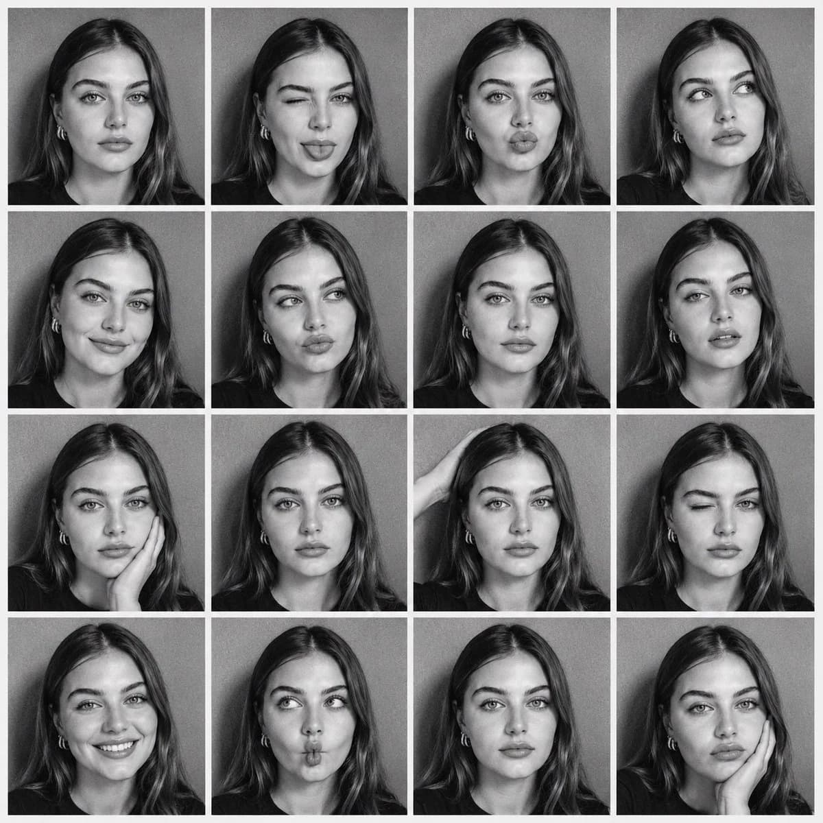 B&W Photobooth Contact Sheet portrait visual