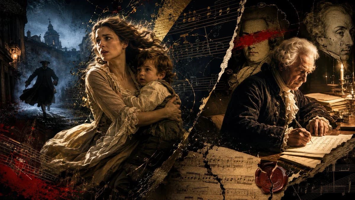 Baroque Composer Mystery Collage storyboard visual