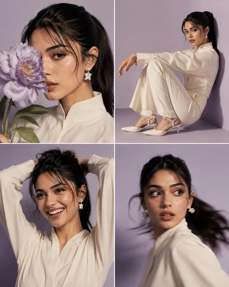 Beauty Campaign Casting Contact Sheet portrait visual