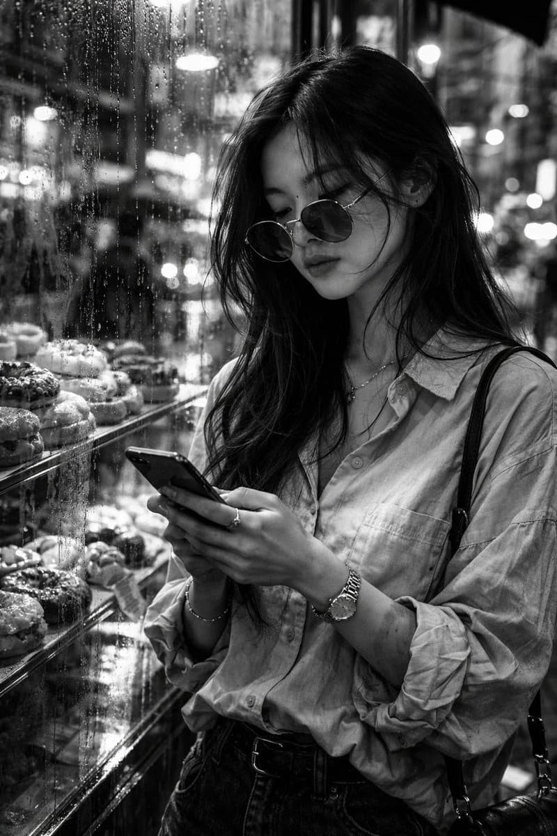 Black and White Street Fashion Snapshot social media visual