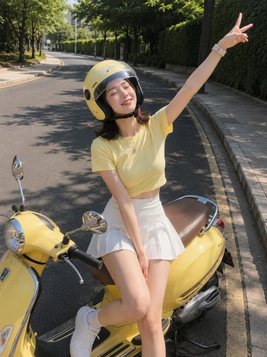 Candid Vintage Scooter Smartphone Photo: social media prompt preview with platform-ready composition and clear design.