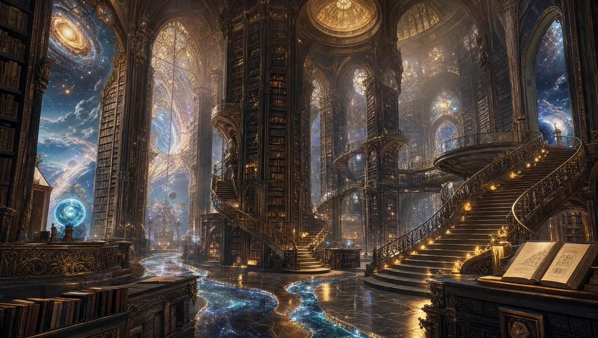 Celestial Gothic Library storyboard visual