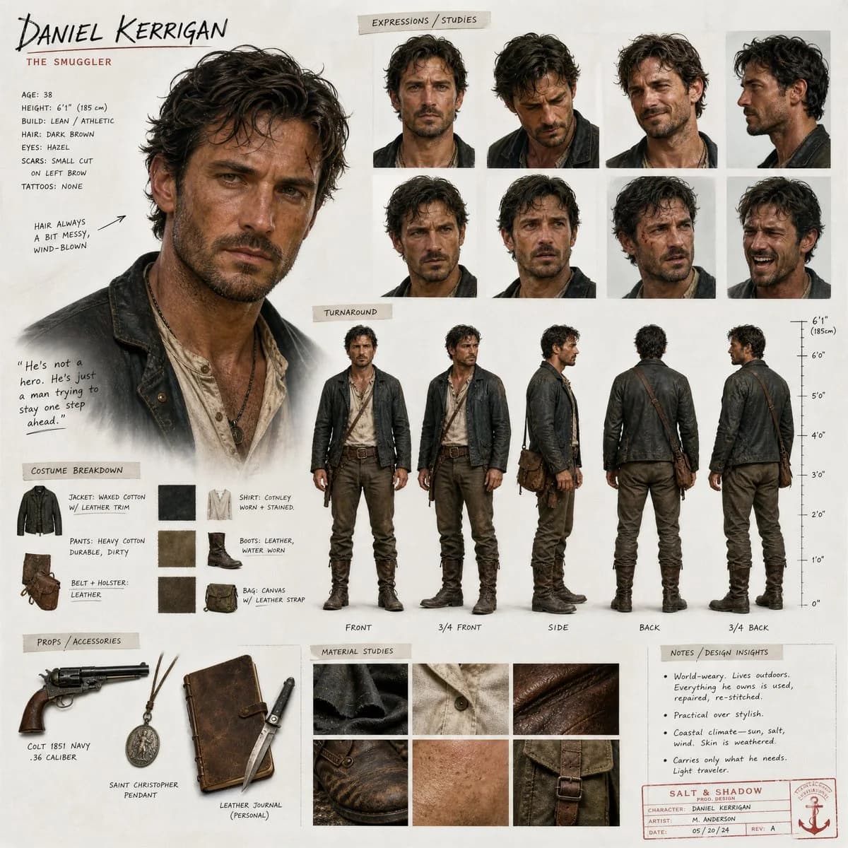 Cinematic Character Design Sheet poster GPT Image 2 prompt example