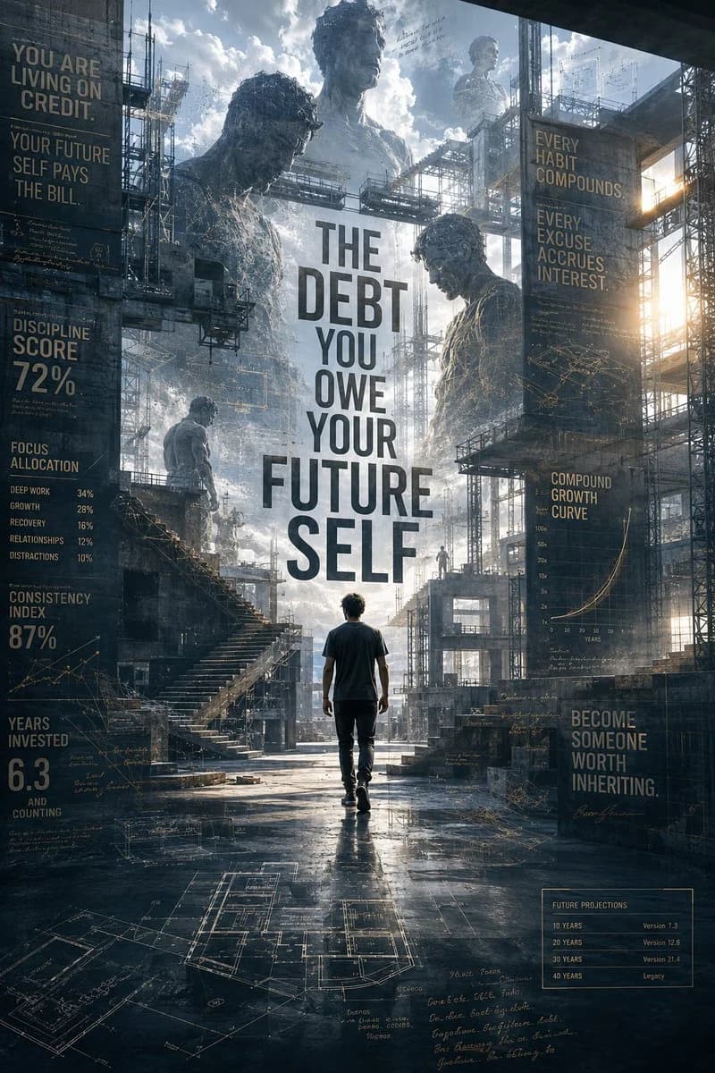 Cinematic Future Self Motivational Poster with structured callouts, clean hierarchy, and educational poster layout