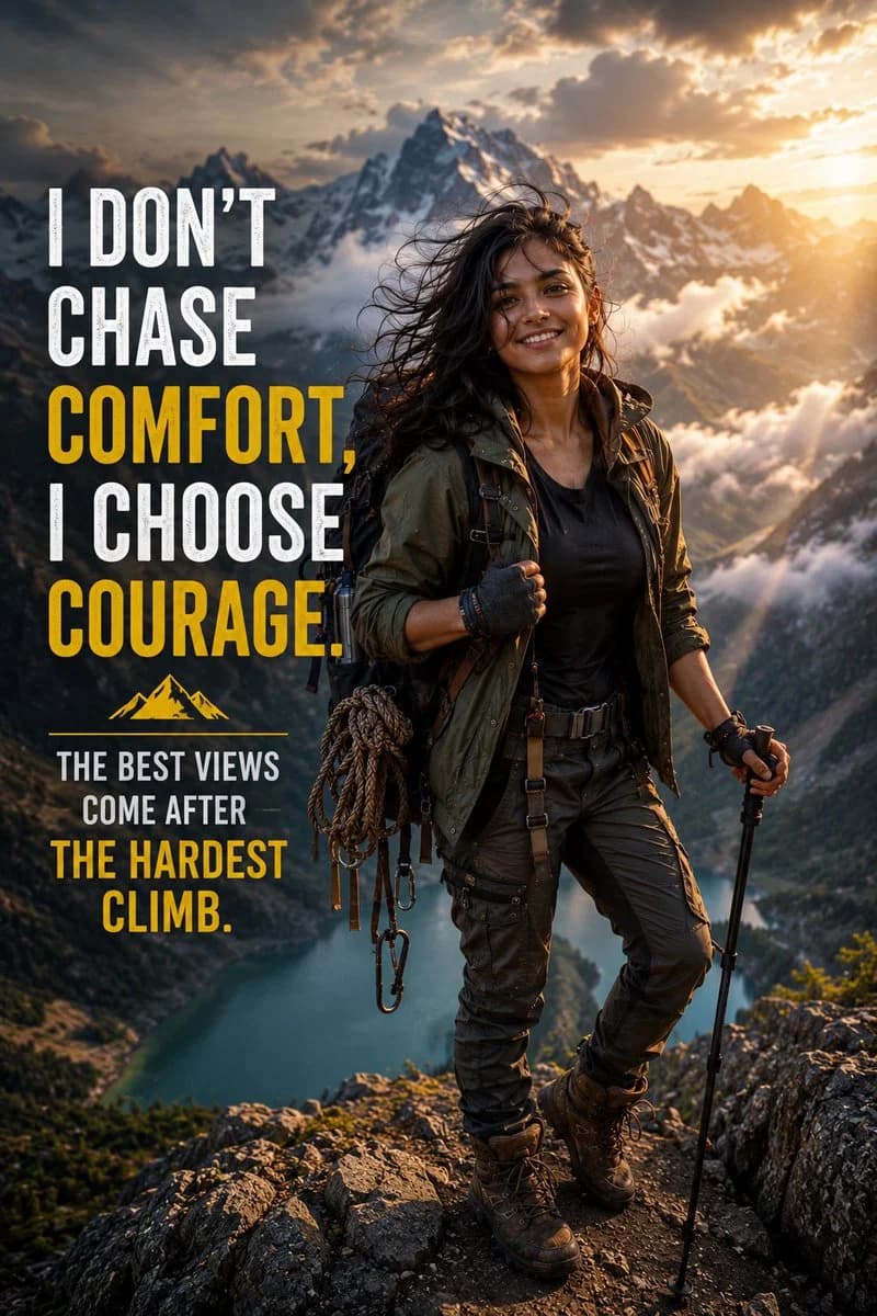 Cinematic Portrait of a Mountain Explorer with social-ready composition, lifestyle framing and shareable visual storytelling