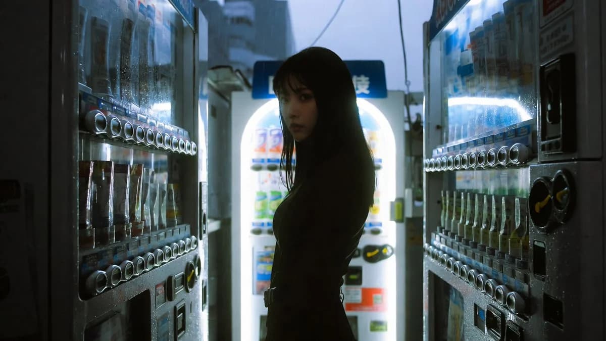 Cinematic Shinjuku Vending Machine Editorial with campaign-ready composition, brand-focused styling and premium commercial lighting
