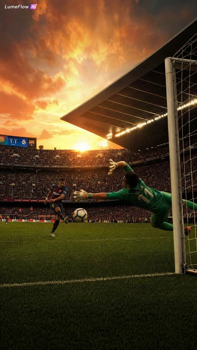 Cinematic Stadium Football Match with scroll-ready composition, strong focal subject, and polished social post styling