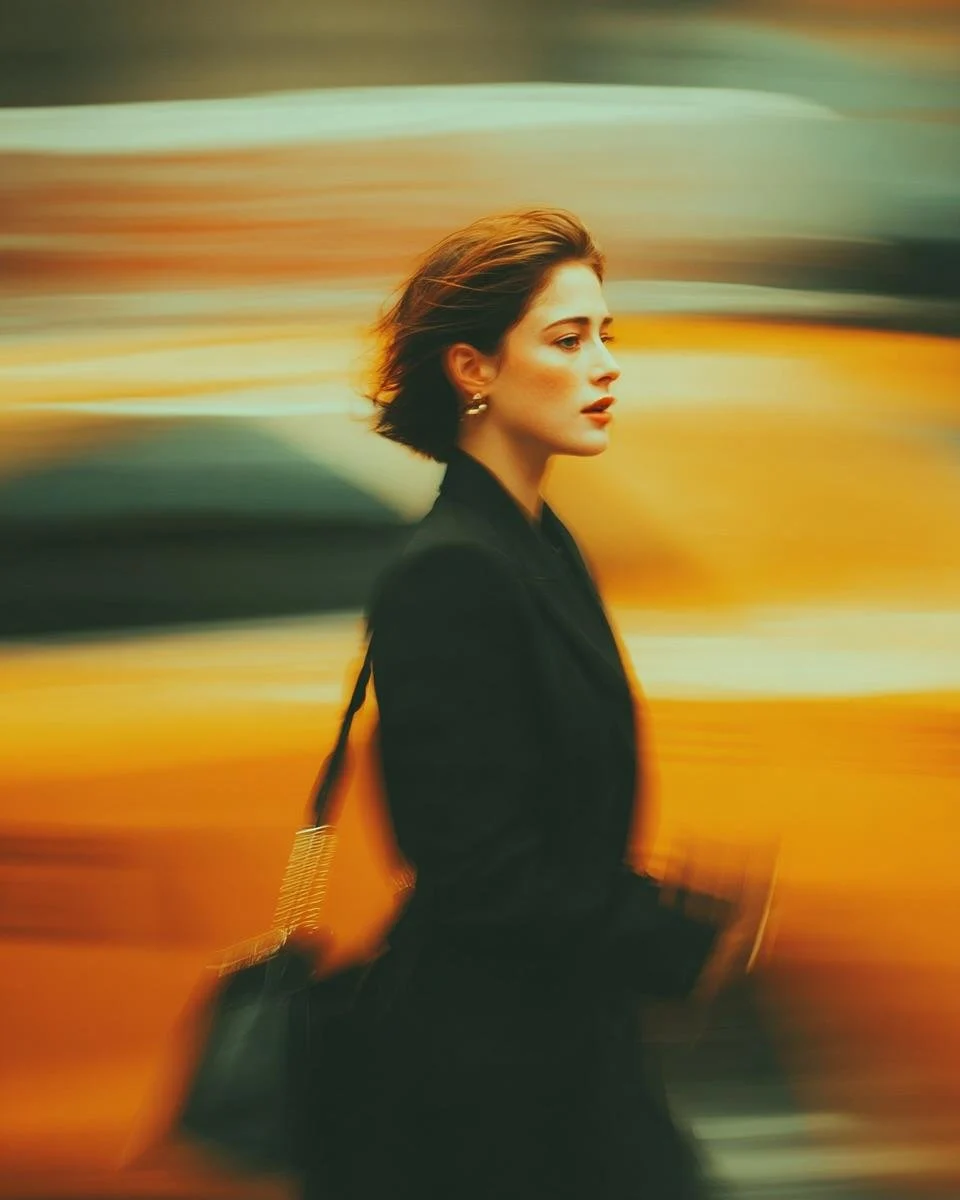 Cinematic Urban Fashion Portrait ad creative with product-focused composition, campaign styling and commercial lighting