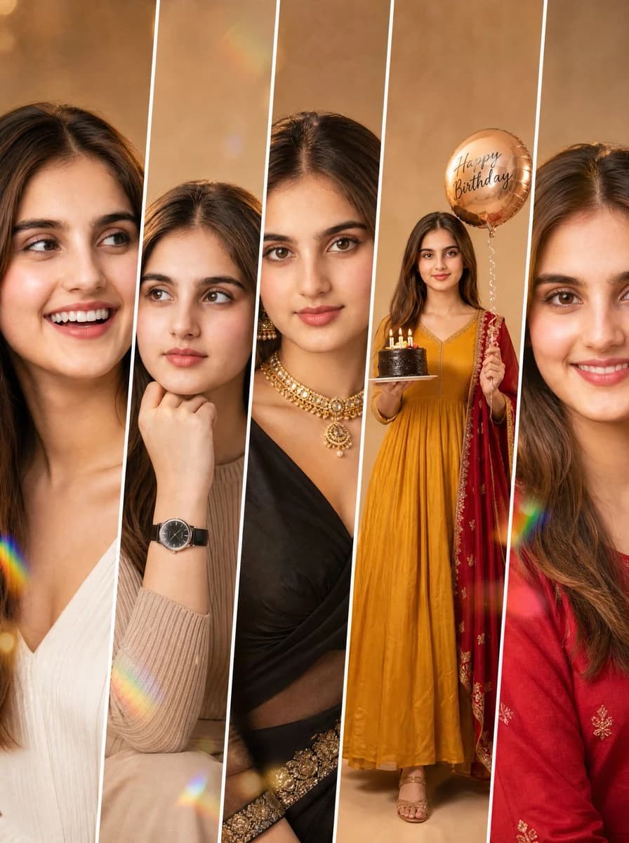 Consistent Fashion Collage Portrait portrait visual