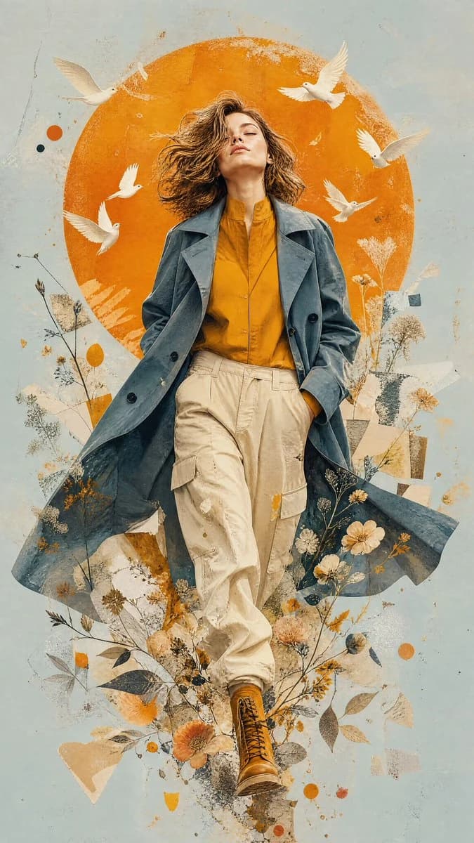 Contemporary Editorial Fashion Illustration ad creative visual