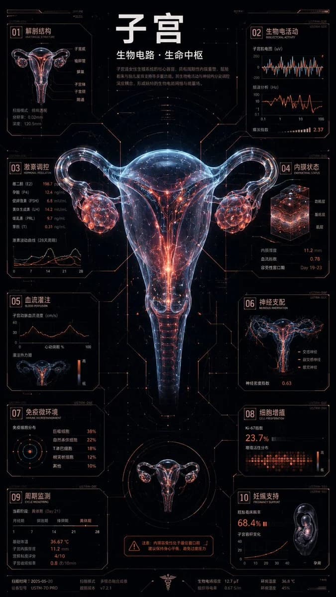 Cybernetic Bioluminescent Flower Infographic with structured callouts, clean hierarchy, and educational poster layout