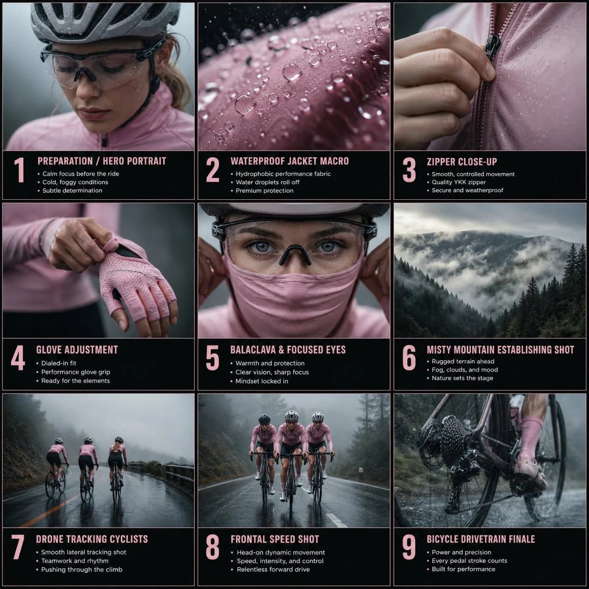 Cyclist Apparel Detail Macro Storyboard portrait GPT Image 2 prompt example