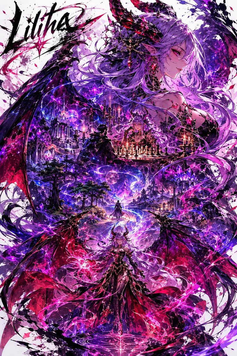 Demon Empress Lilitha Fantasy Poster portrait GPT Image 2 prompt example