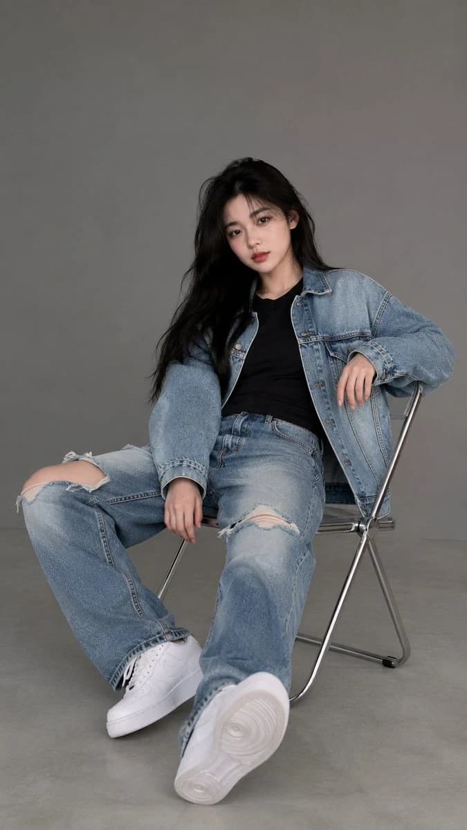Denim Streetwear Studio Portrait ad creative visual