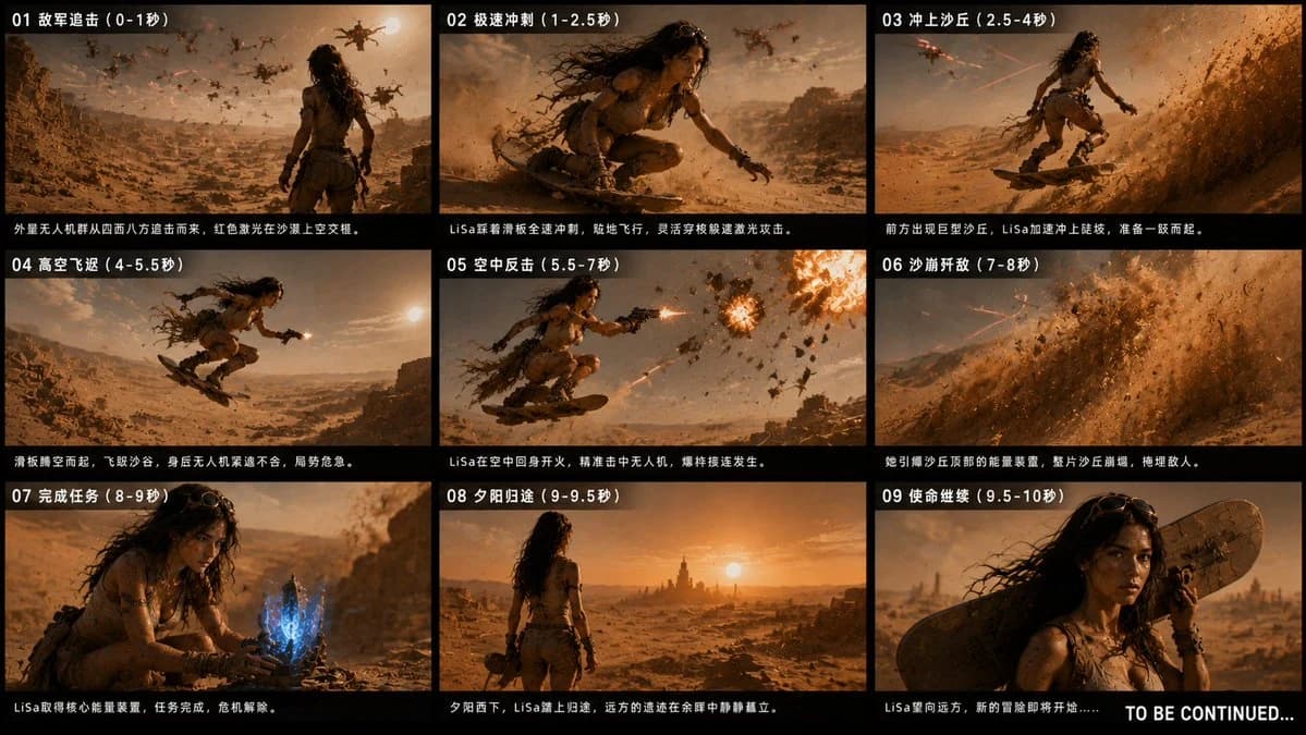 Desert Drone Chase Storyboard storyboard visual