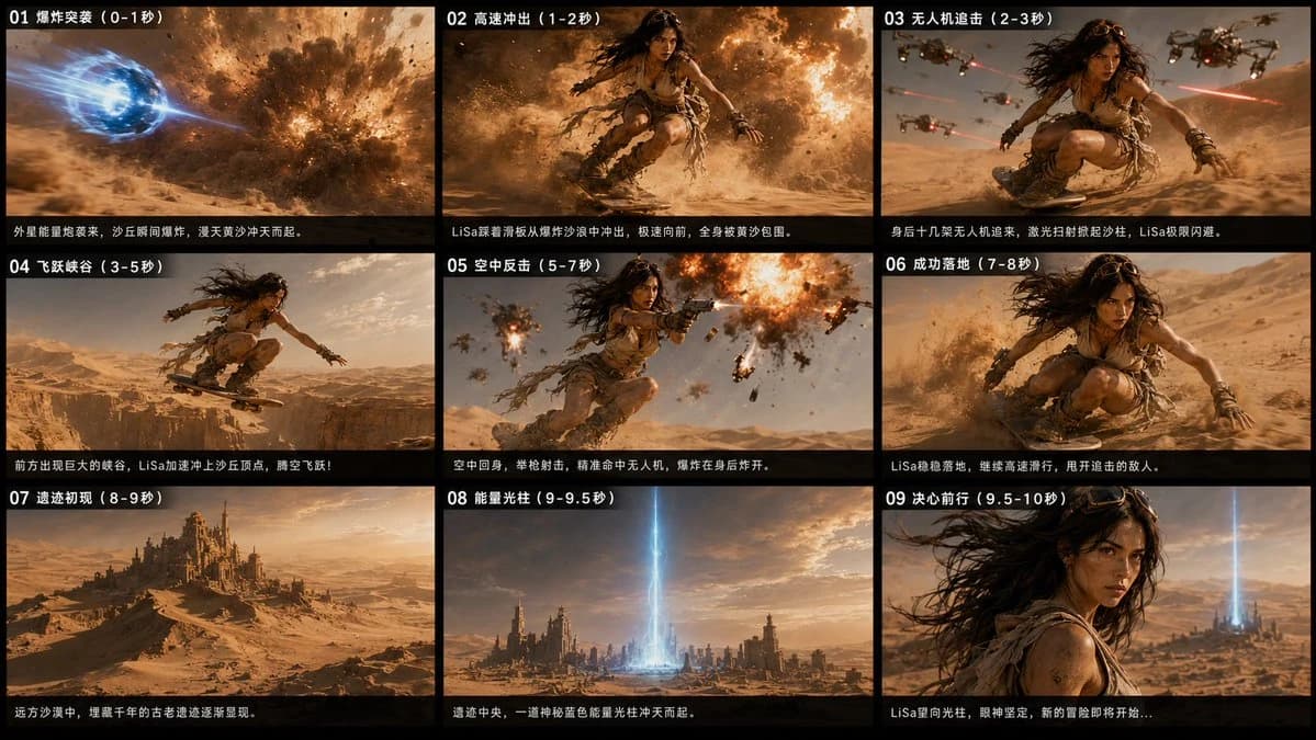 Desert Sci-Fi Action Storyboard storyboard visual