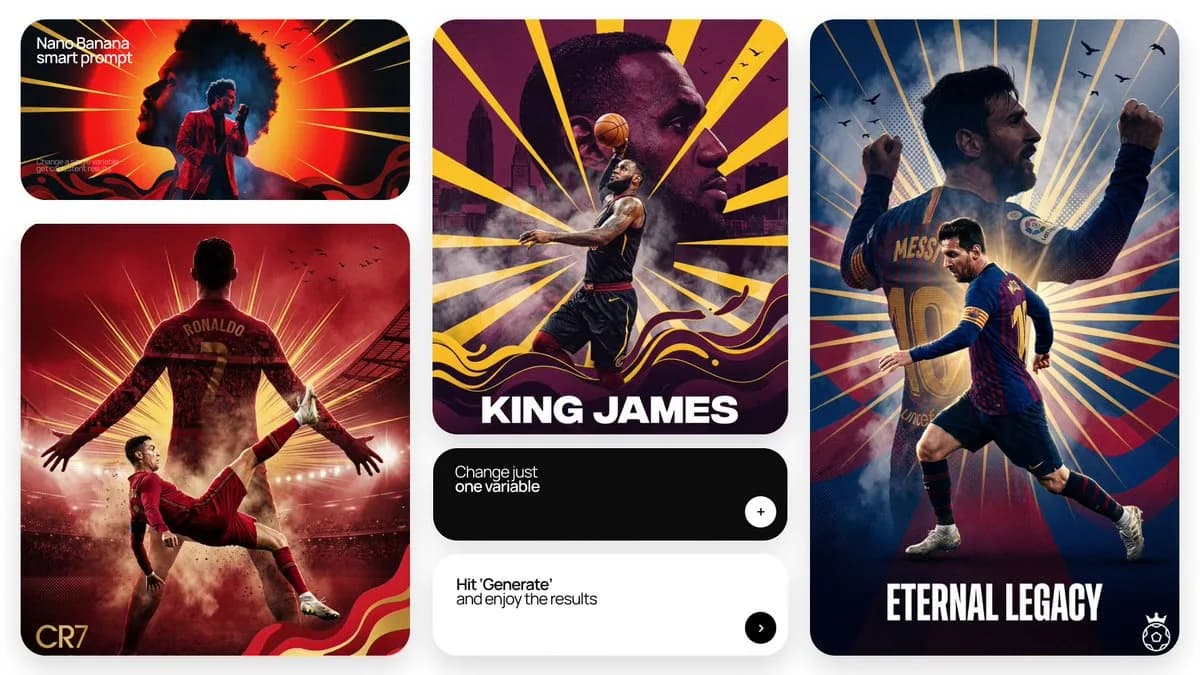 Double Exposure Art Director Poster with commercial product staging, campaign-style lighting and polished advertising layout