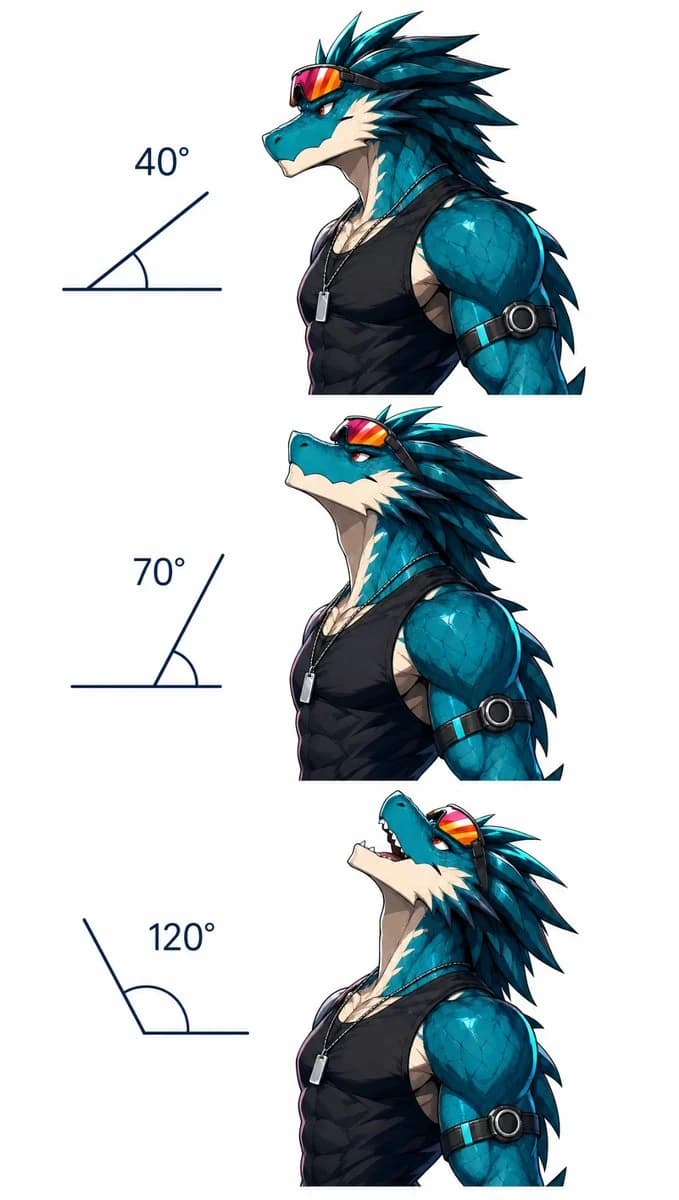 Dragon Head Angle Reference Sheet game asset visual