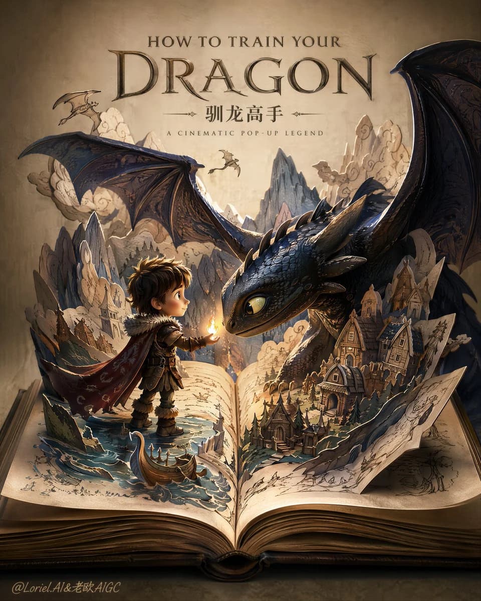 Dragon Pop-Up Storybook Poster storyboard visual