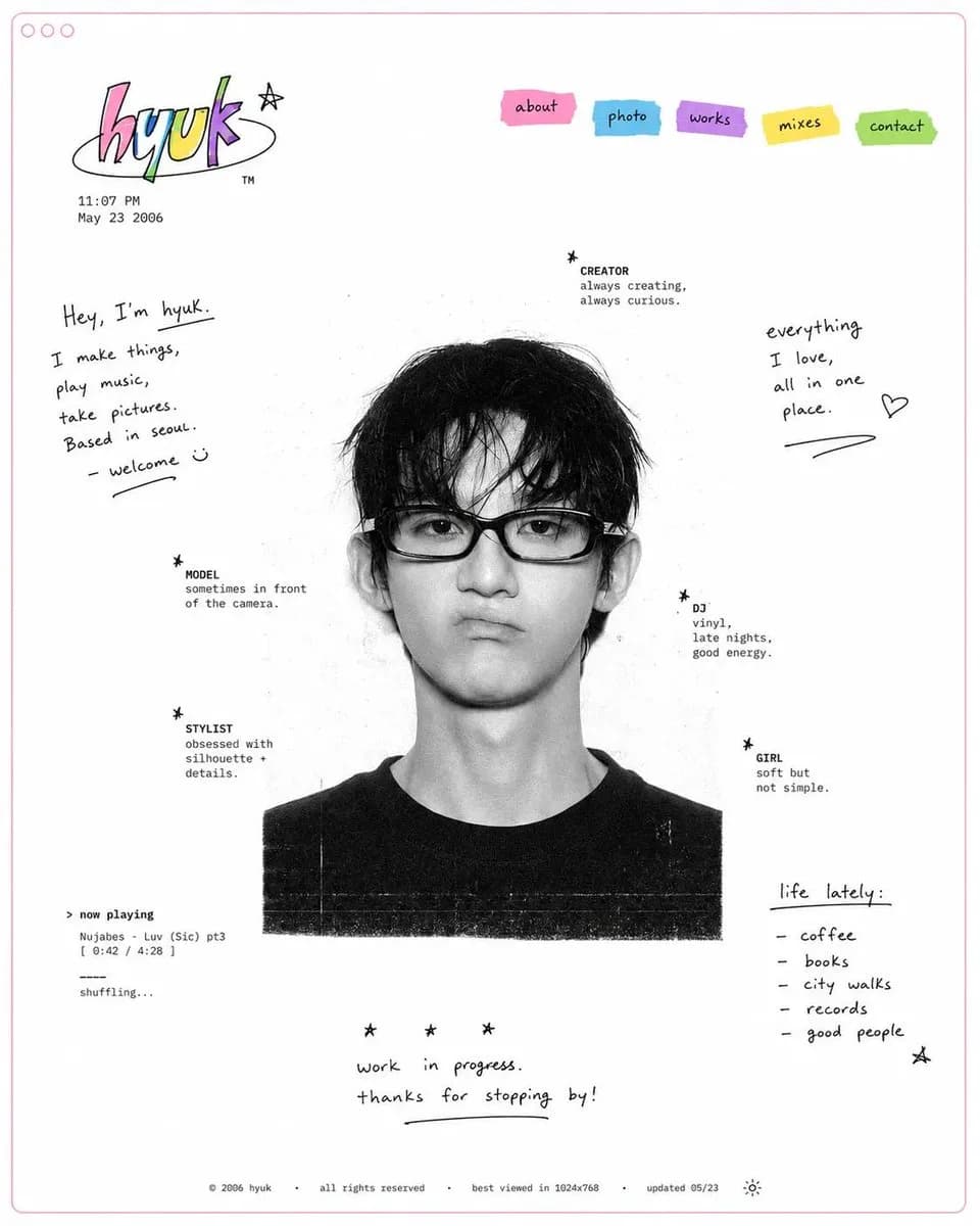 Early Internet Portfolio Page arranged as a structured multi-panel grid with consistent styling and clear visual comparison