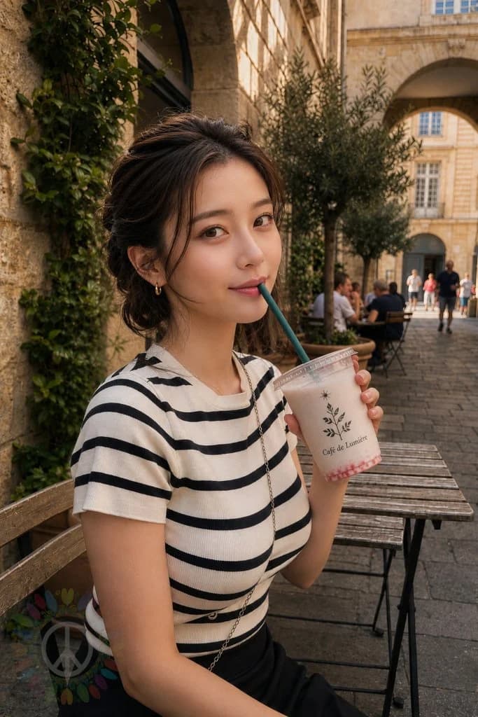 European Café Portrait with expressive portrait styling, crisp facial detail and profile-ready composition