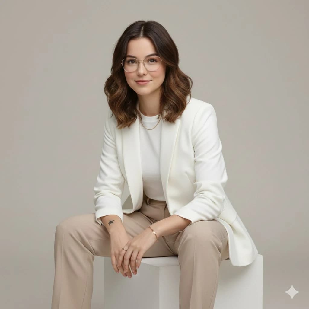 Executive Studio Portrait in Modern Fashion with expressive portrait lighting, detailed styling and a polished editorial mood