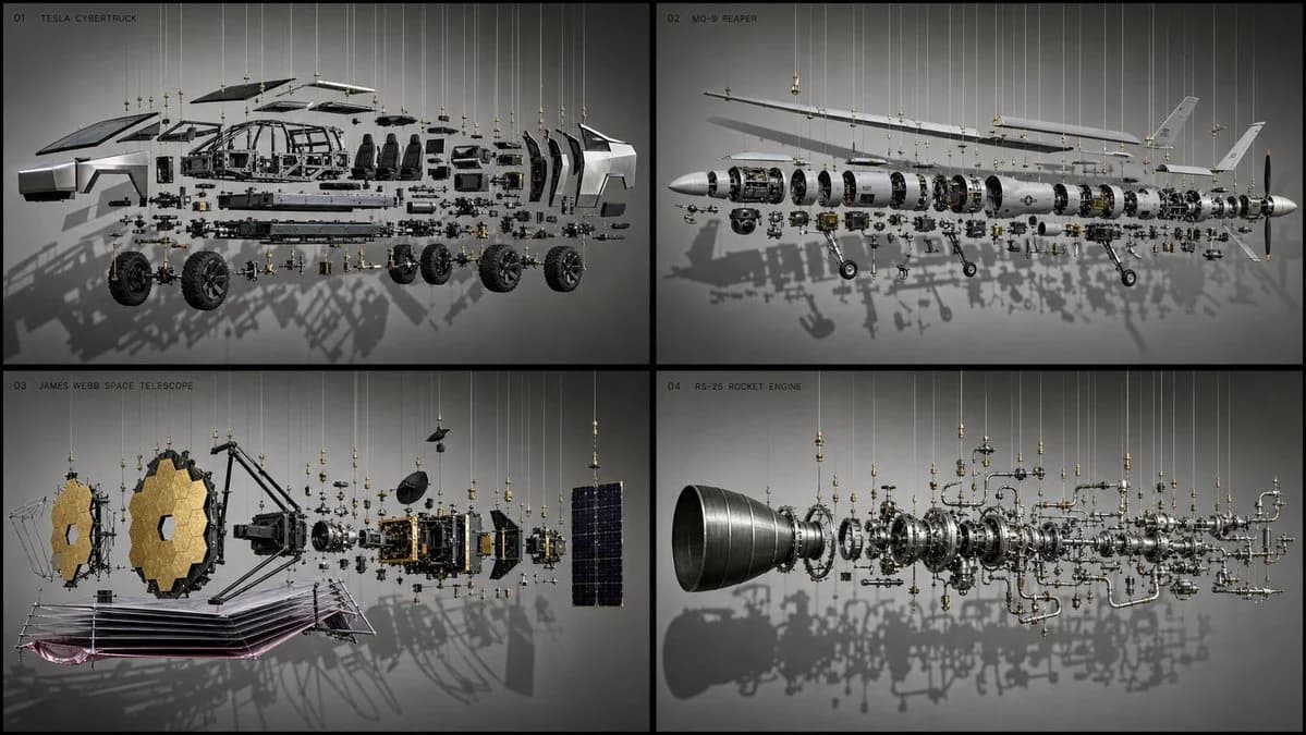 Exploded Museum Assembly Diagram ui mockup GPT Image 2 prompt example