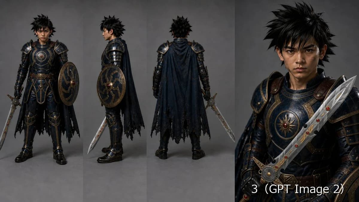 Fantasy Knight Character Turnaround Sheet storyboard visual