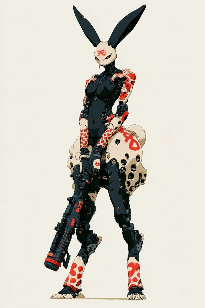 Female Rabbit Mechanoid Concept storyboard visual