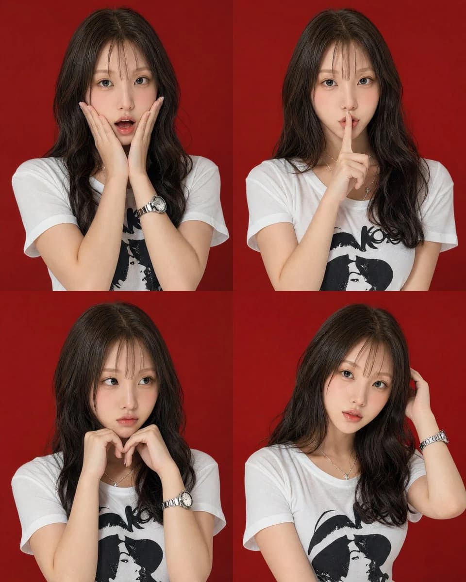 Four-Pose Studio Portrait Grid portrait visual