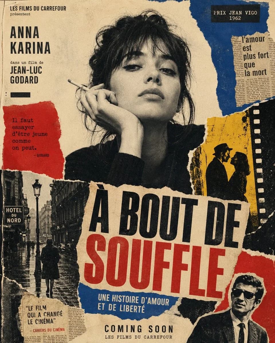 French New Wave Vintage Movie Poster poster GPT Image 2 prompt example