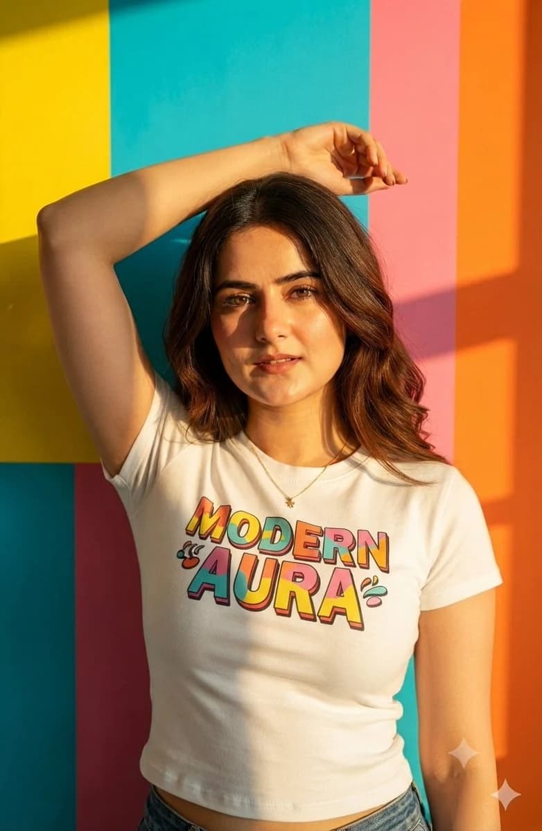 Geometric Color Block Editorial Portrait ad creative visual