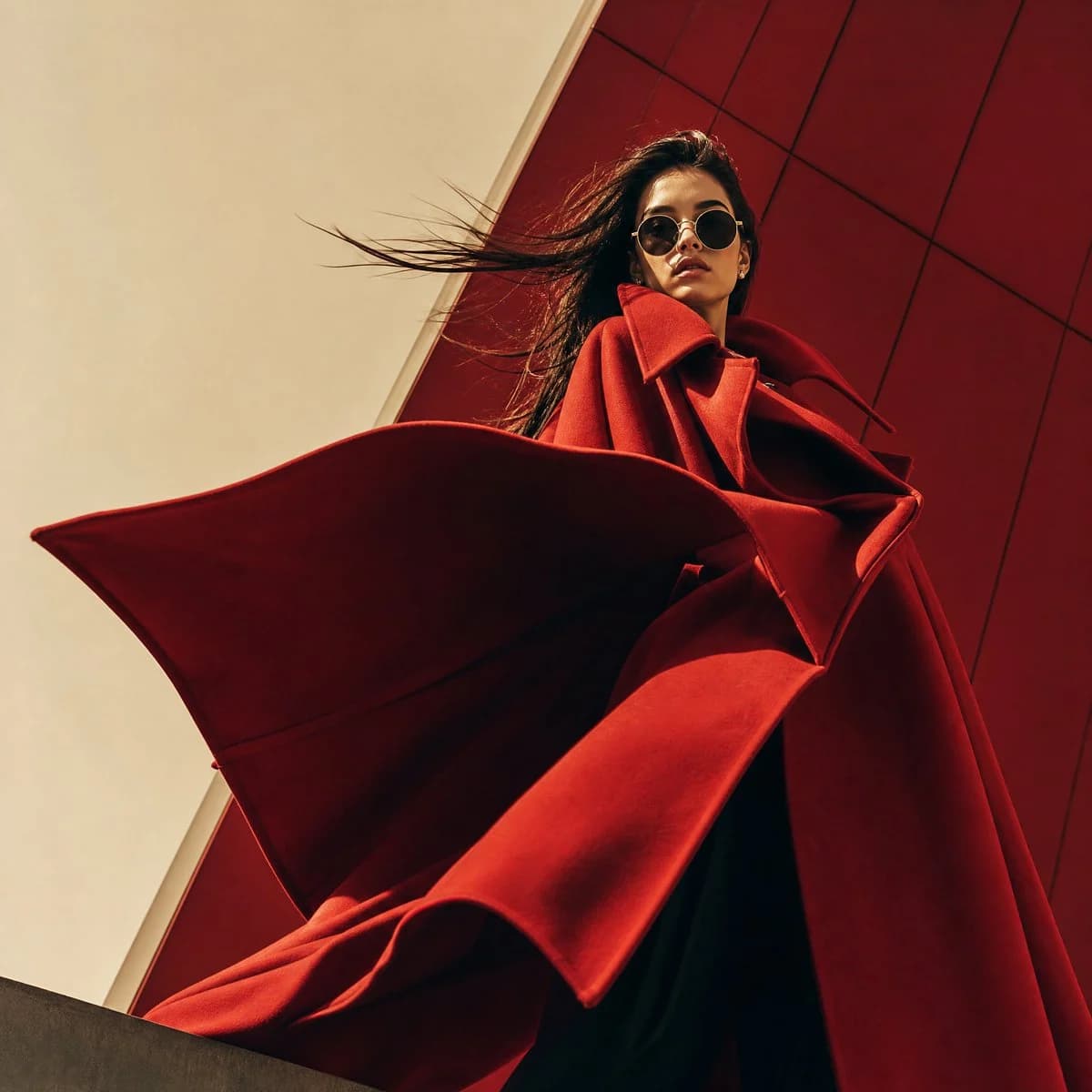 Geometric High-Fashion Editorial Portrait with campaign-ready composition, brand-focused styling and premium commercial lighting