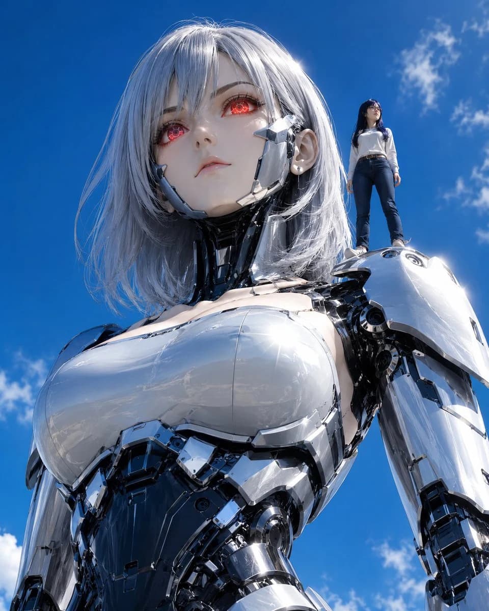 Giant Android and Pilot storyboard visual