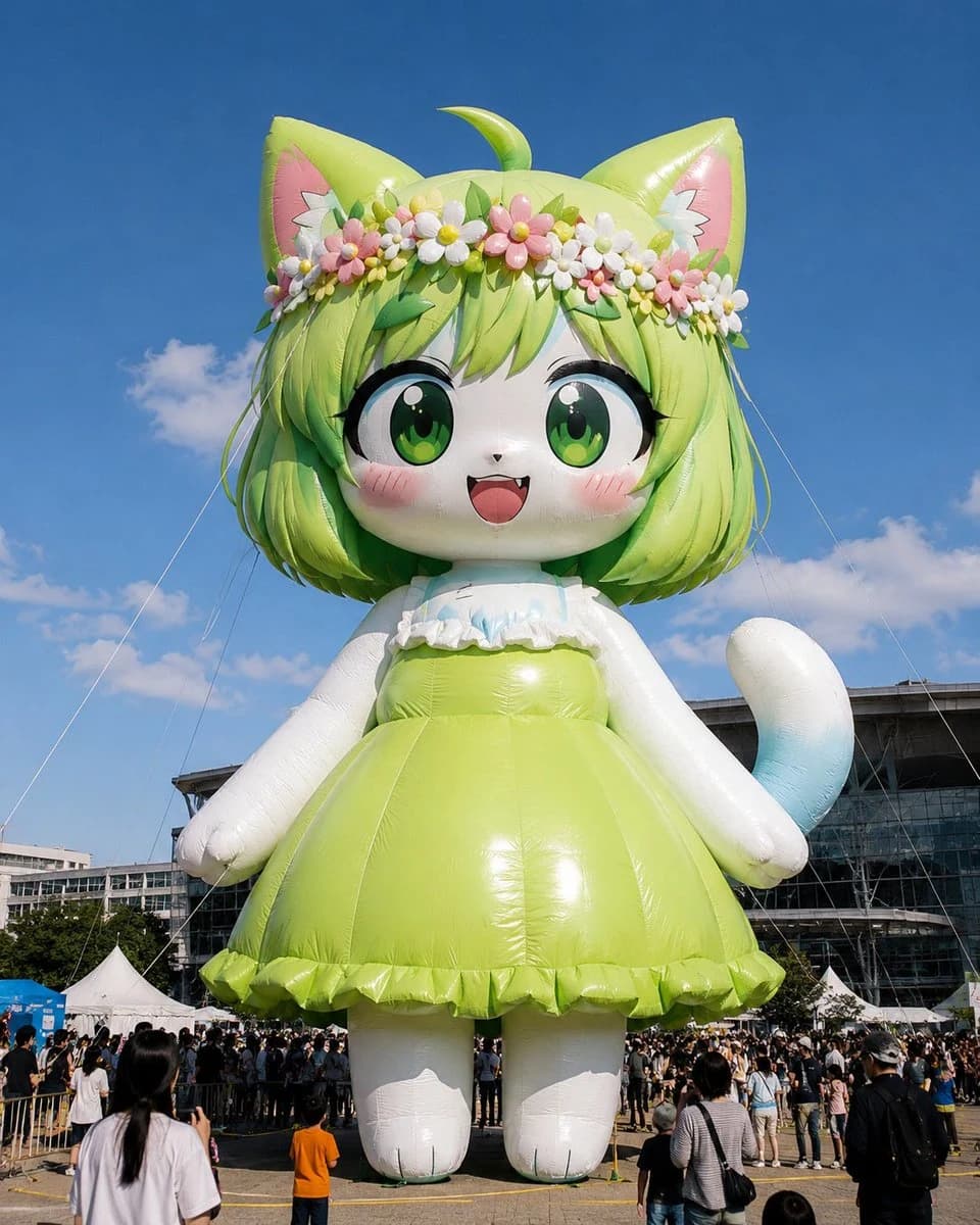 Giant Character Balloon Sculpture ad creative visual