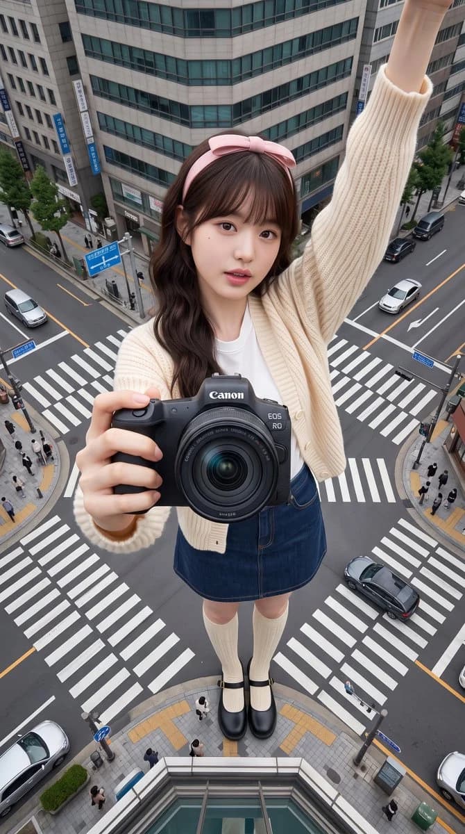 Giant Forced Perspective City Selfie with social-ready composition, lifestyle framing and shareable visual storytelling
