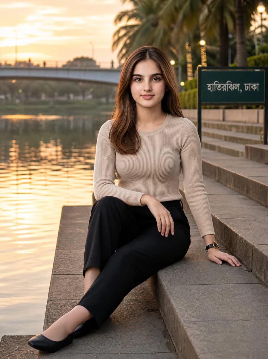 Hatirjheel Steps Golden Hour Portrait portrait visual
